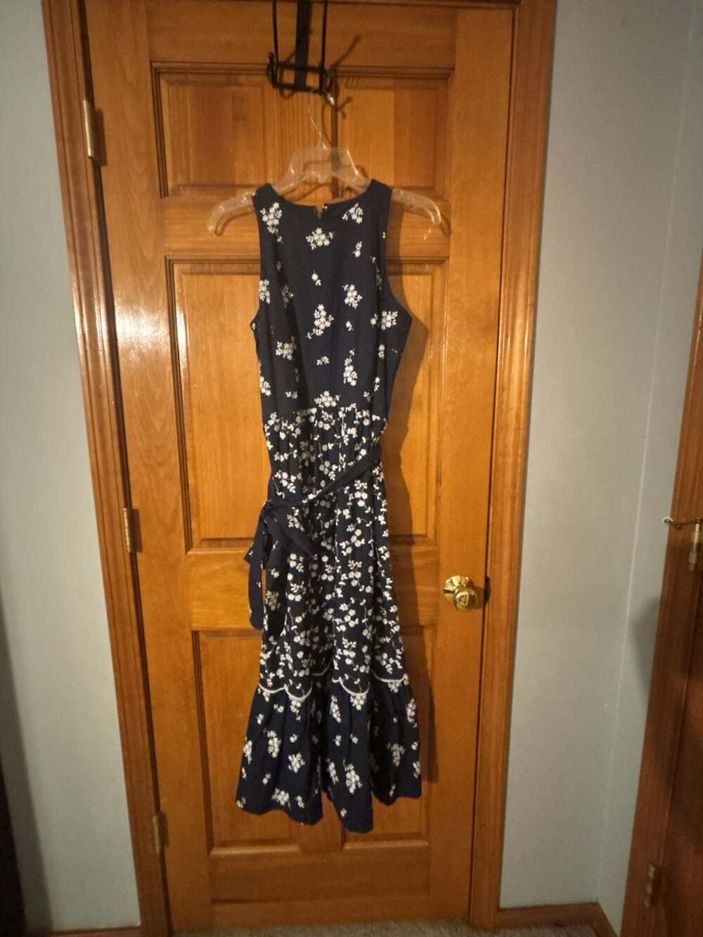 Ann Taylor Floral Embroidered Sleeveless Tiered Midi Dress